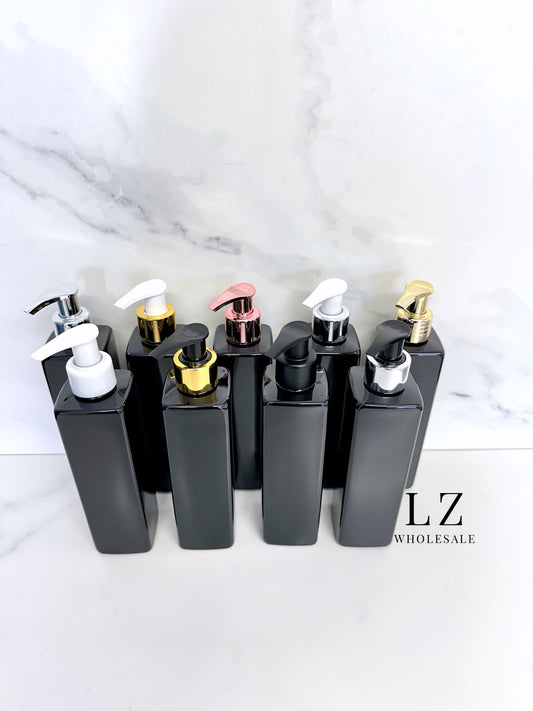 Black Square 250ml Bottle With Pump
