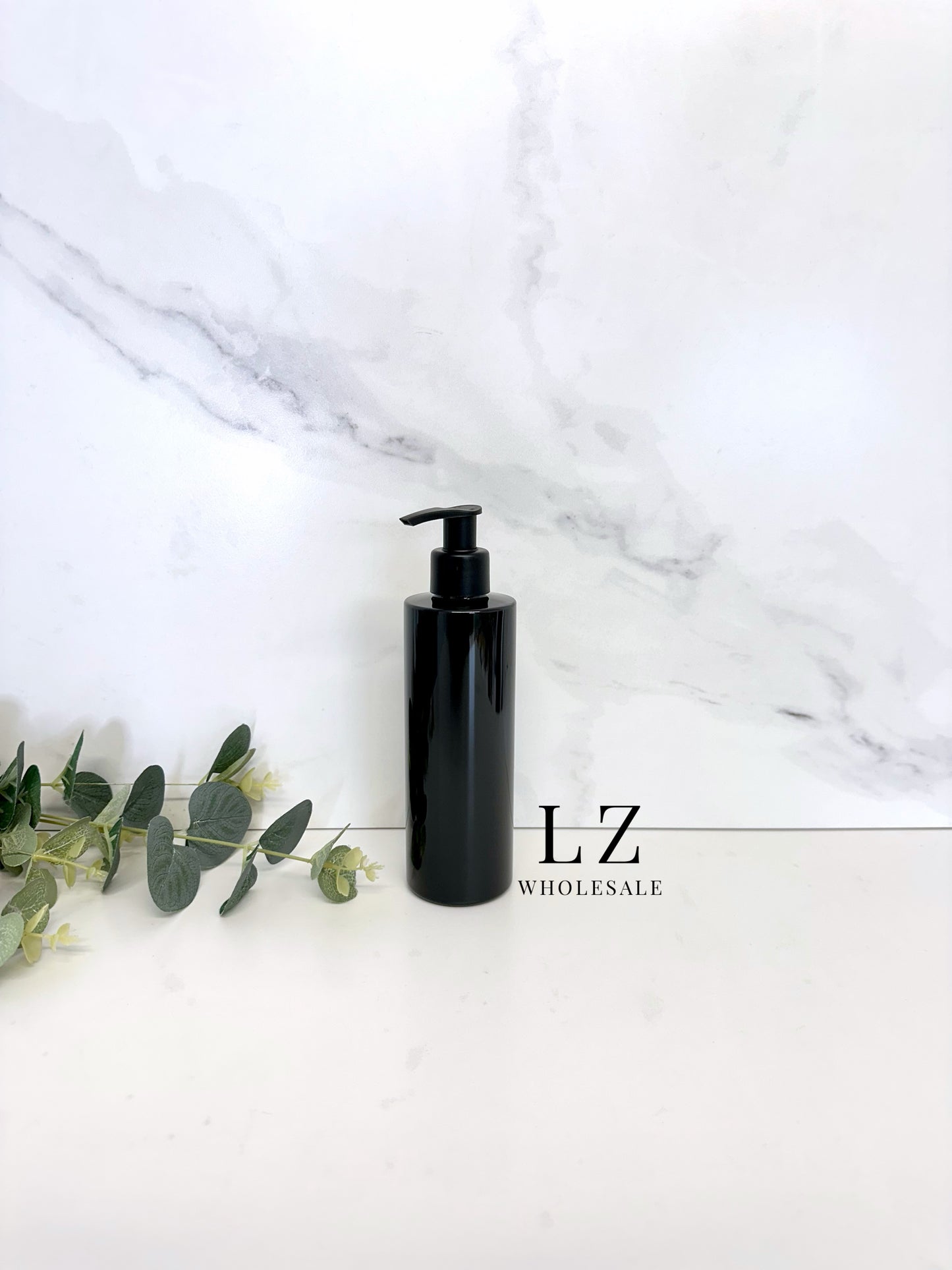 Black Tubular 250ml Bottle With Pump