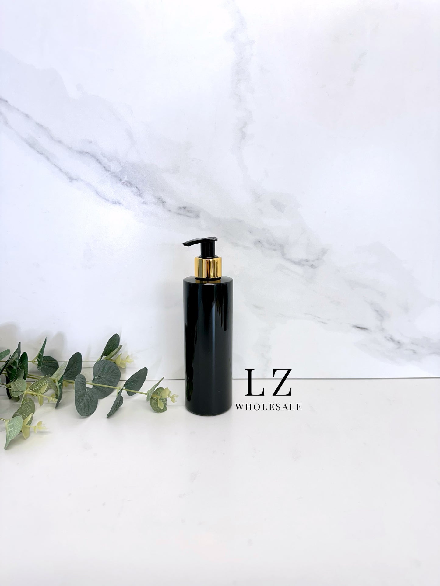Black Tubular 250ml Bottle With Pump