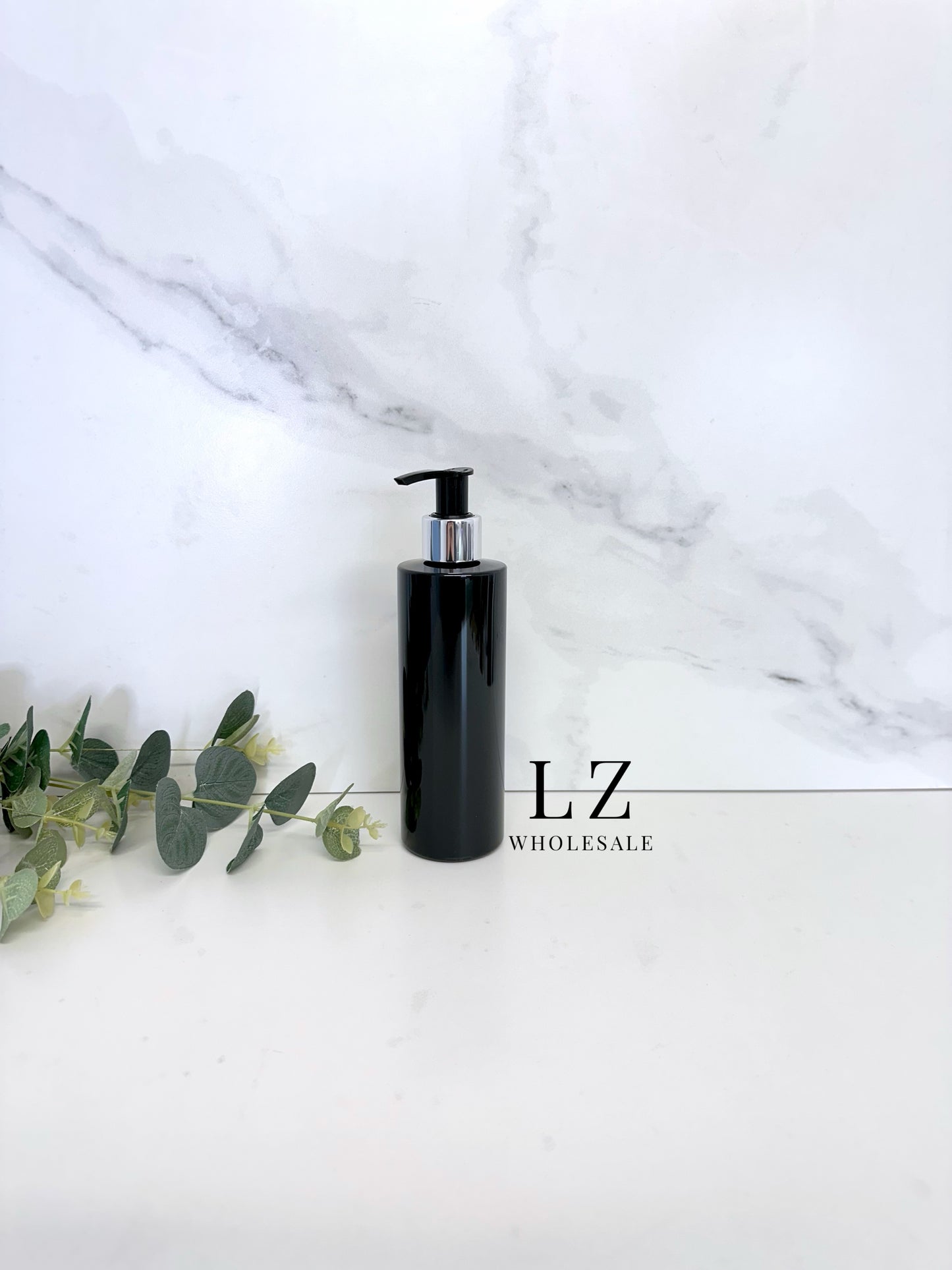 Black Tubular 250ml Bottle With Pump