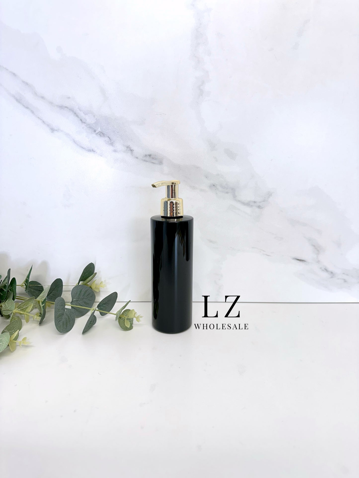 Black Tubular 250ml Bottle With Pump
