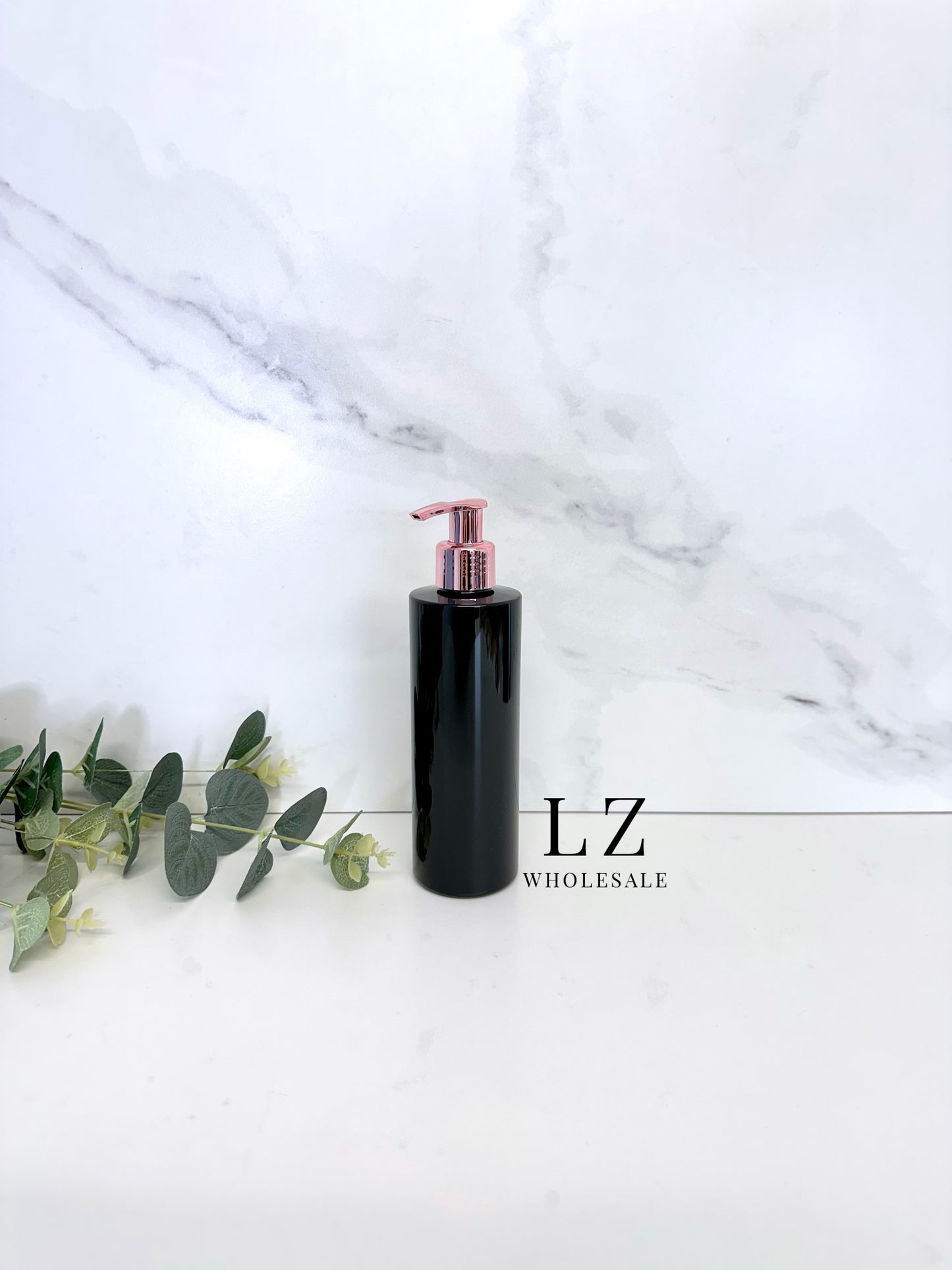 Black Tubular 250ml Bottle With Pump
