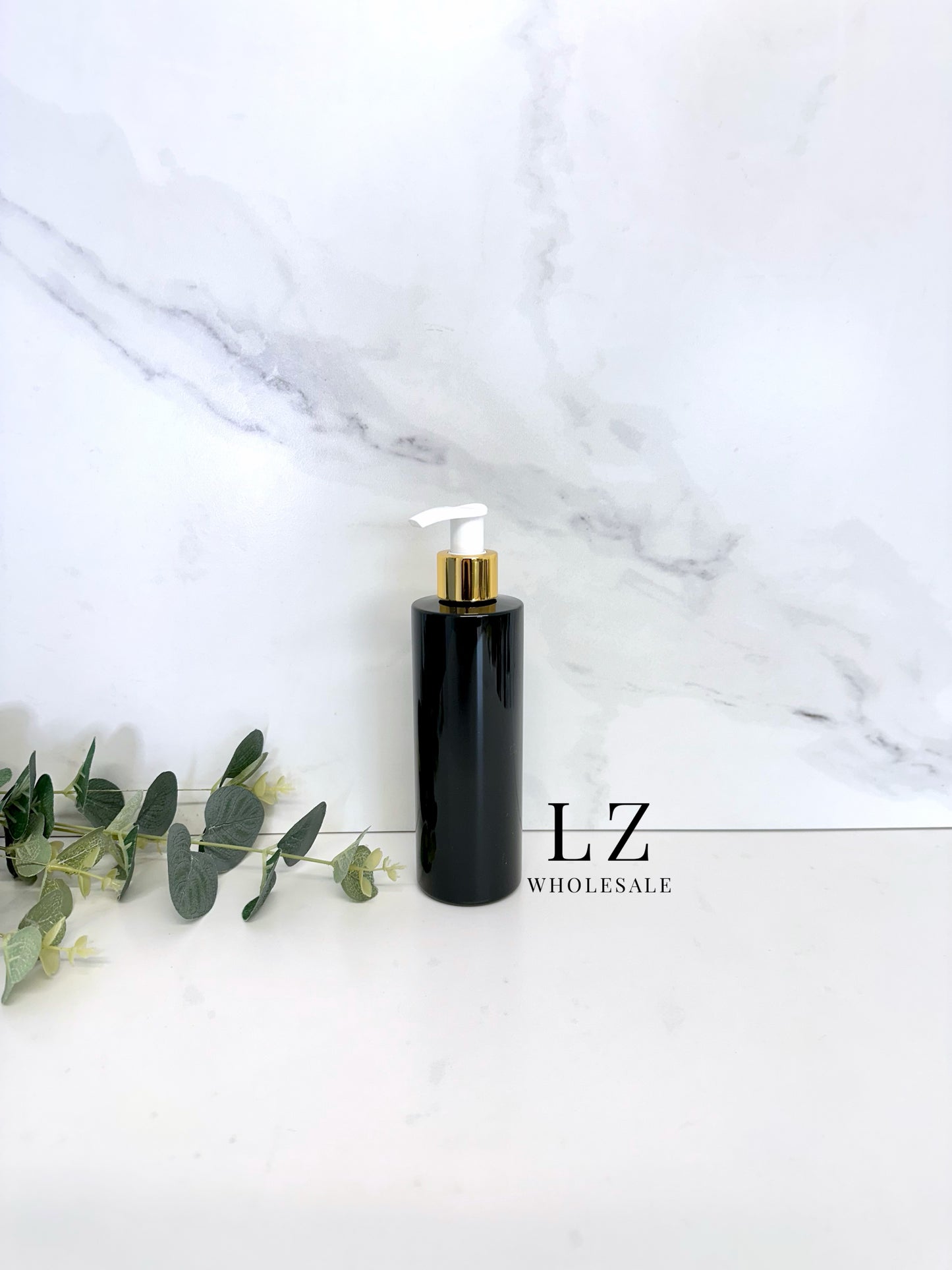 Black Tubular 250ml Bottle With Pump