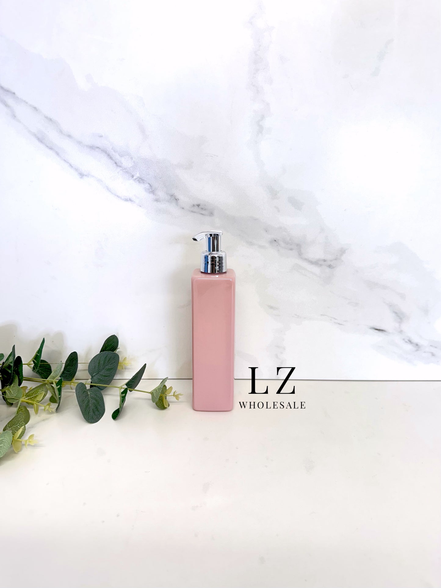 Pink Square 250ml Bottle With Pump