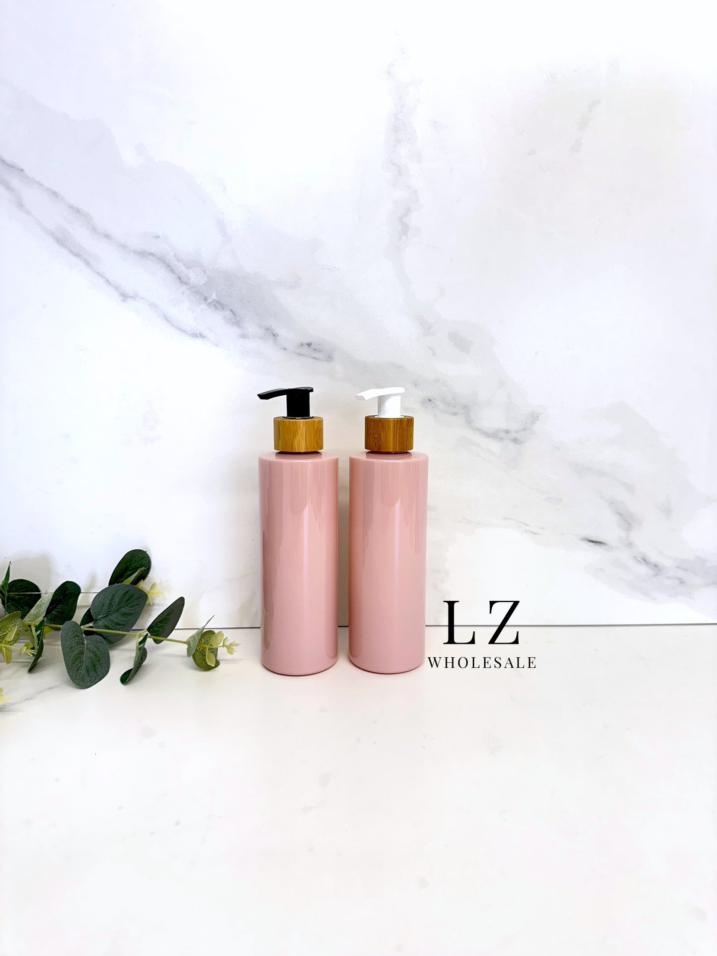 Pink Tubular 250ml Bottle With Bamboo Pump