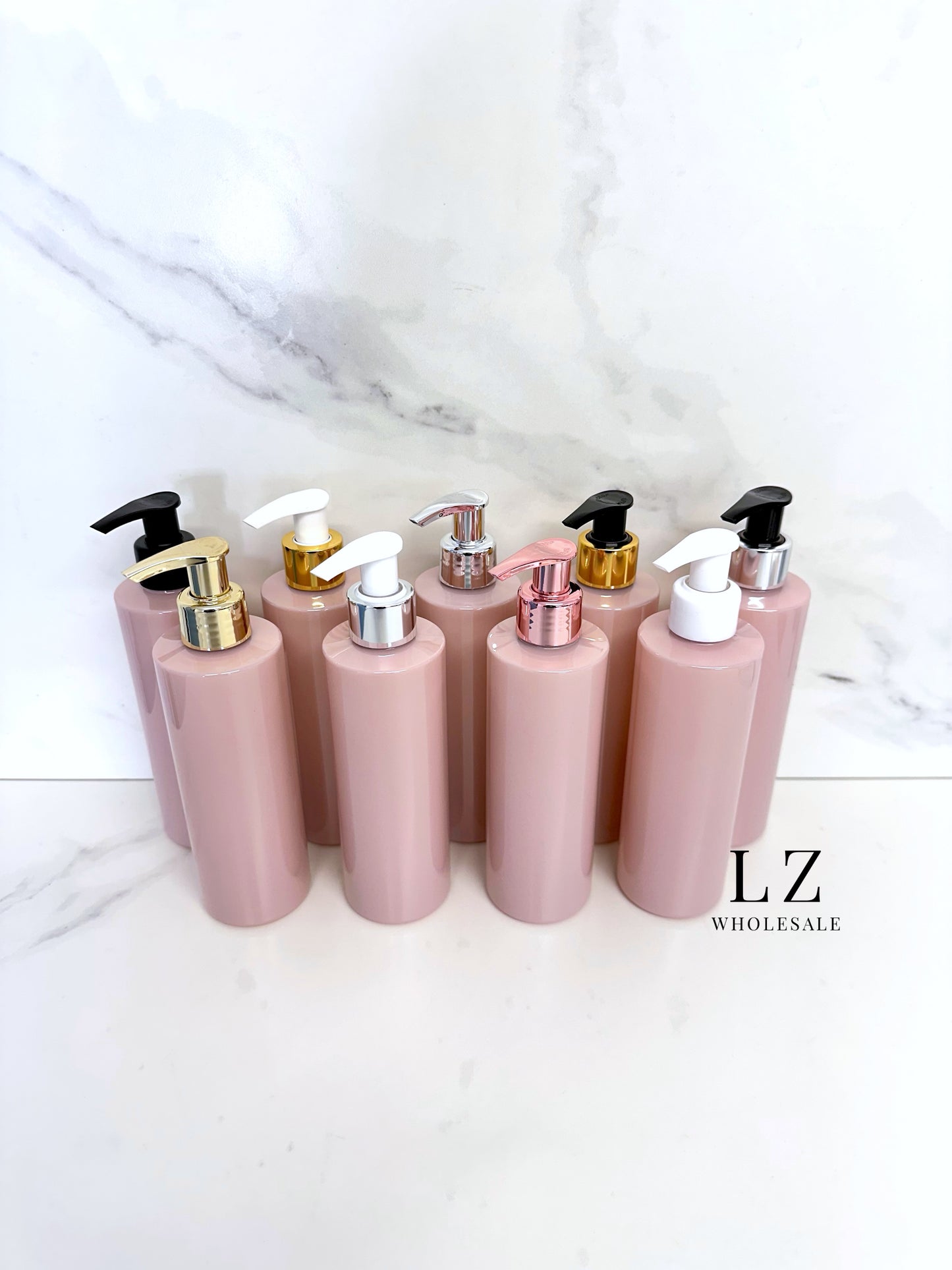 Pink Tubular 250ml Bottle With Pump