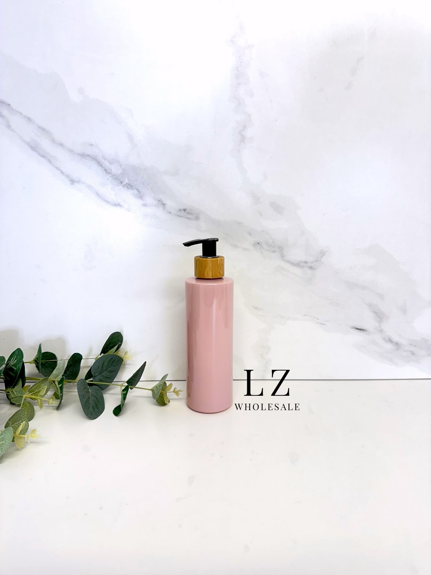 Pink Tubular 250ml Bottle With Bamboo Pump