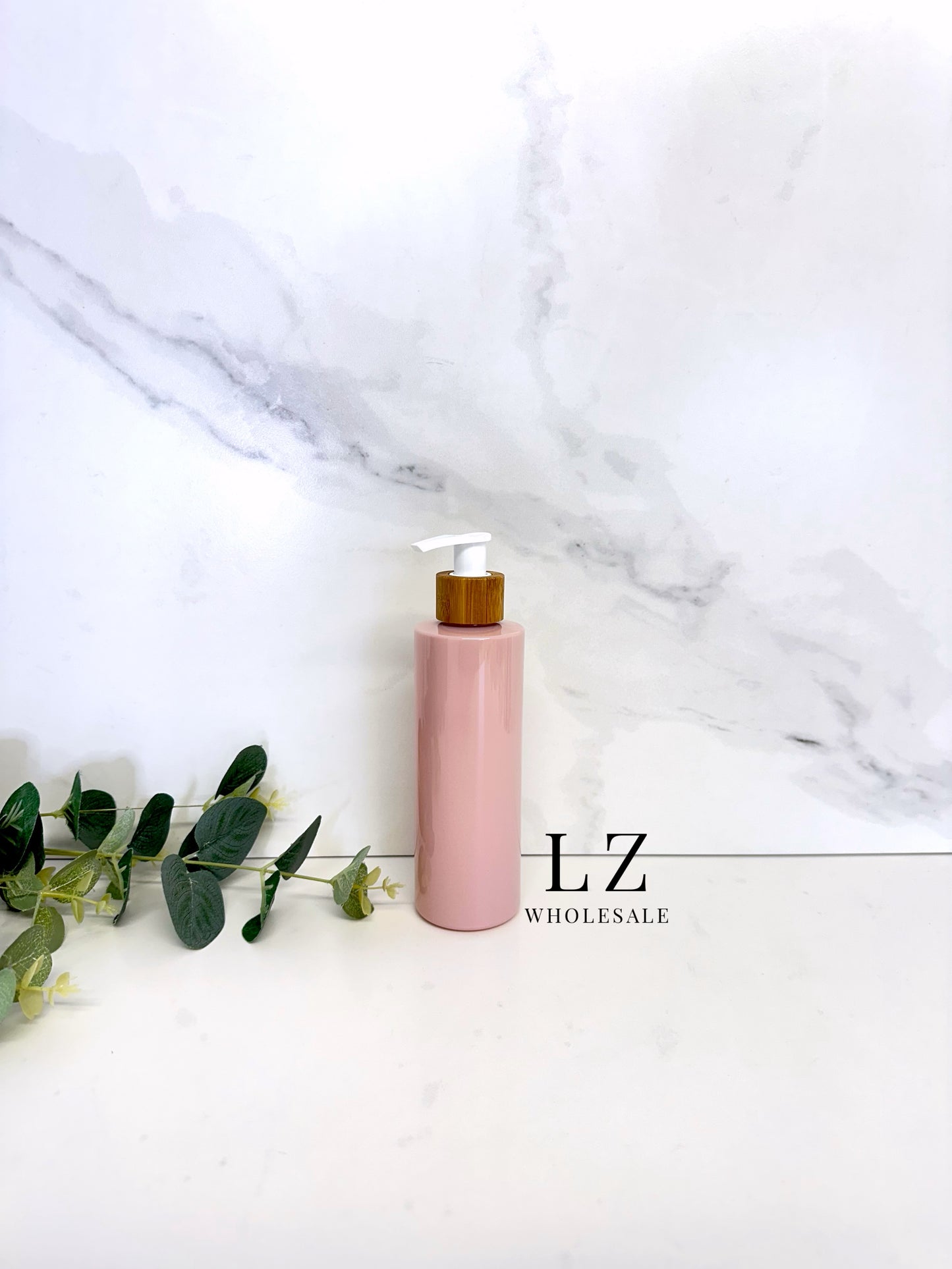 Pink Tubular 250ml Bottle With Bamboo Pump