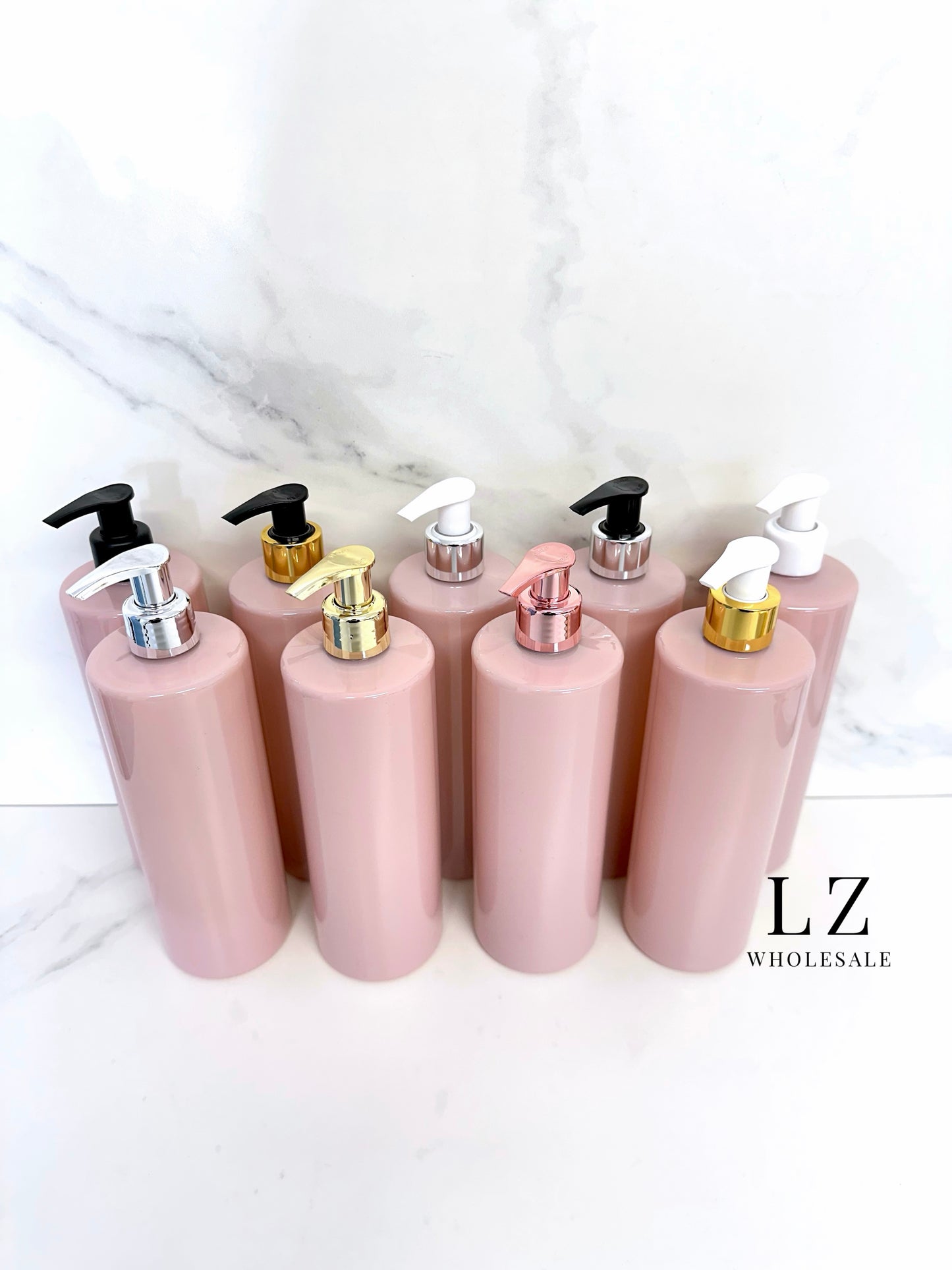 Pink Tubular 500ml Bottle With Pump