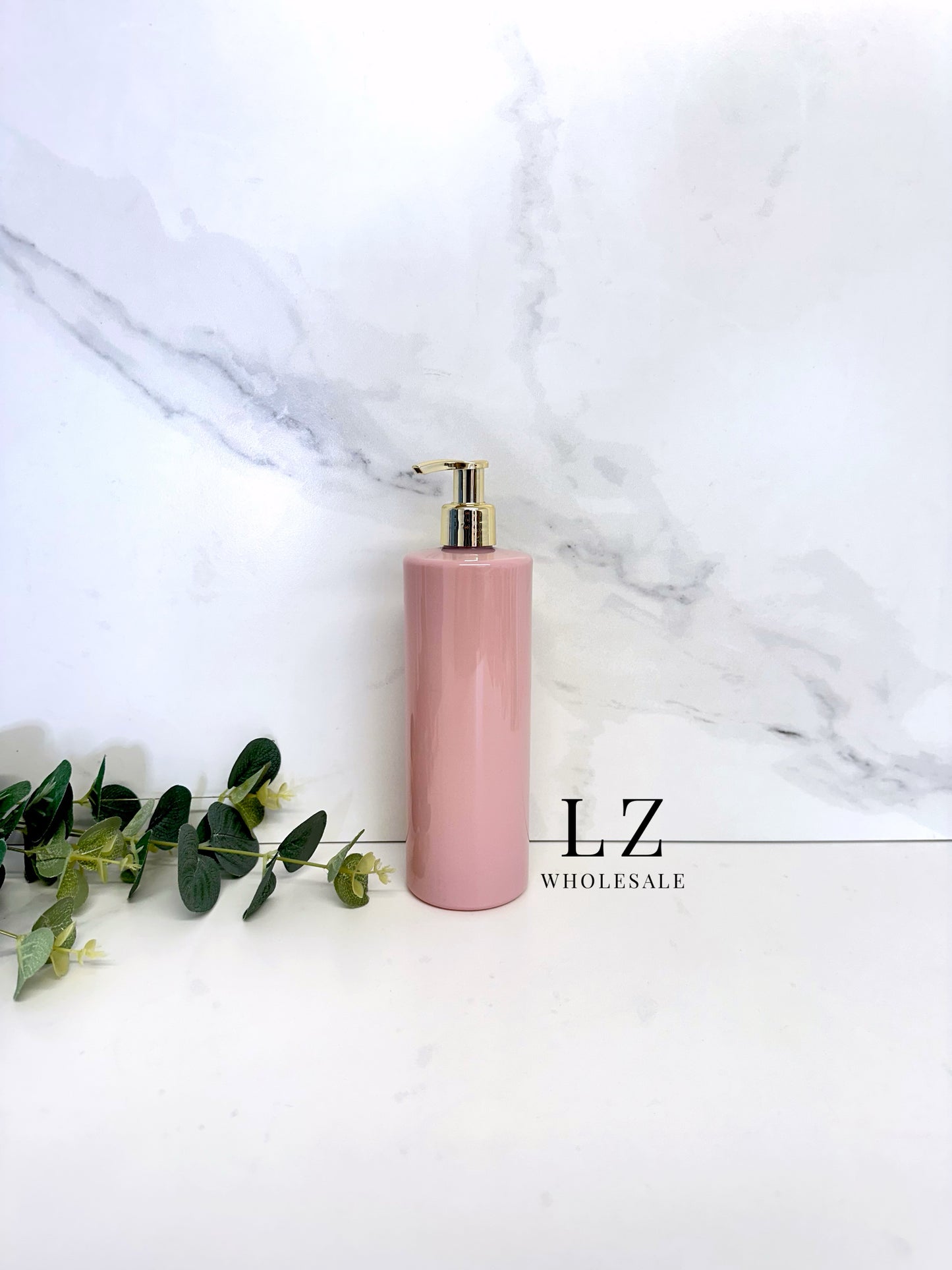 Pink Tubular 500ml Bottle With Pump