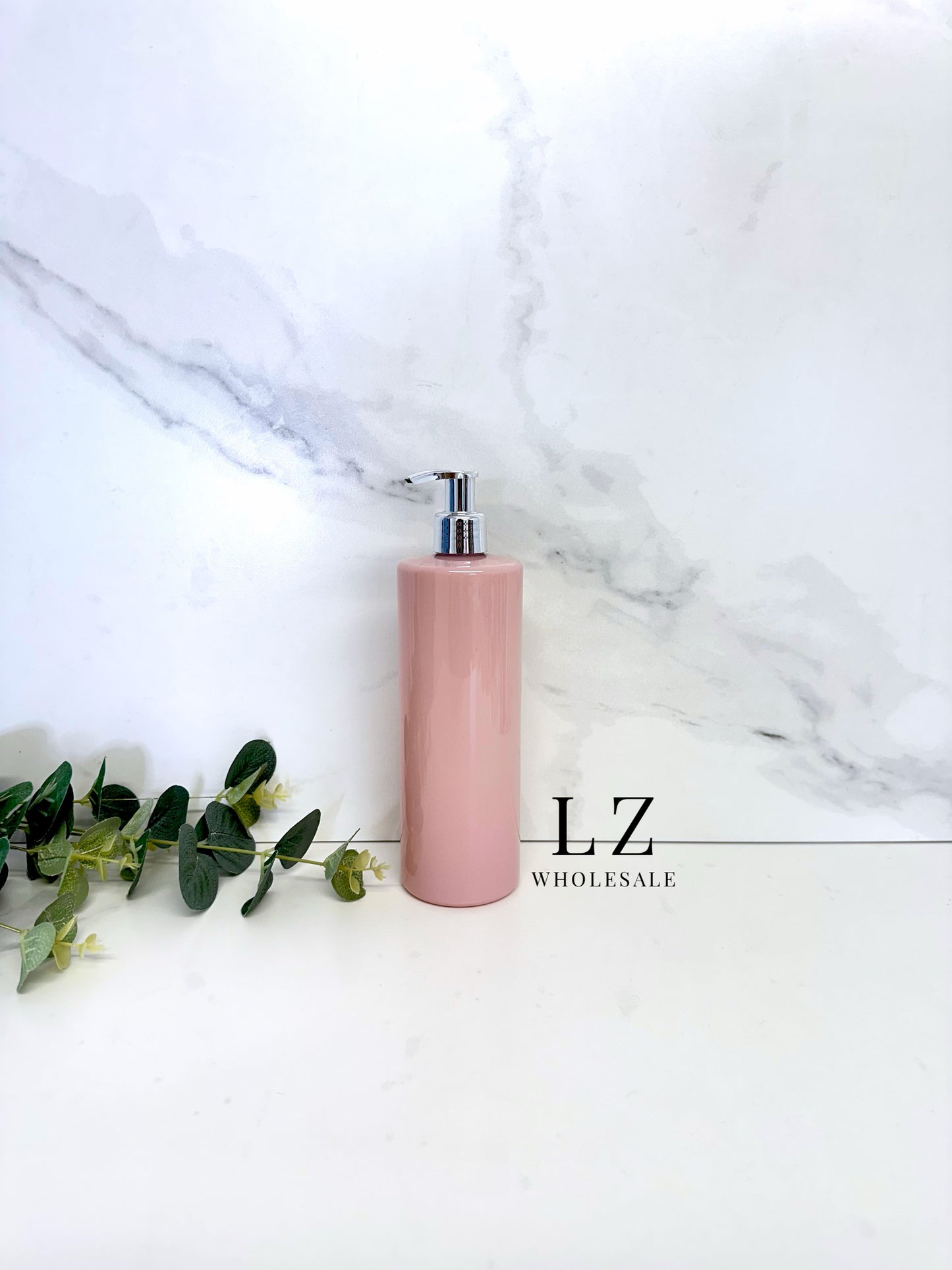 Pink Tubular 500ml Bottle With Pump
