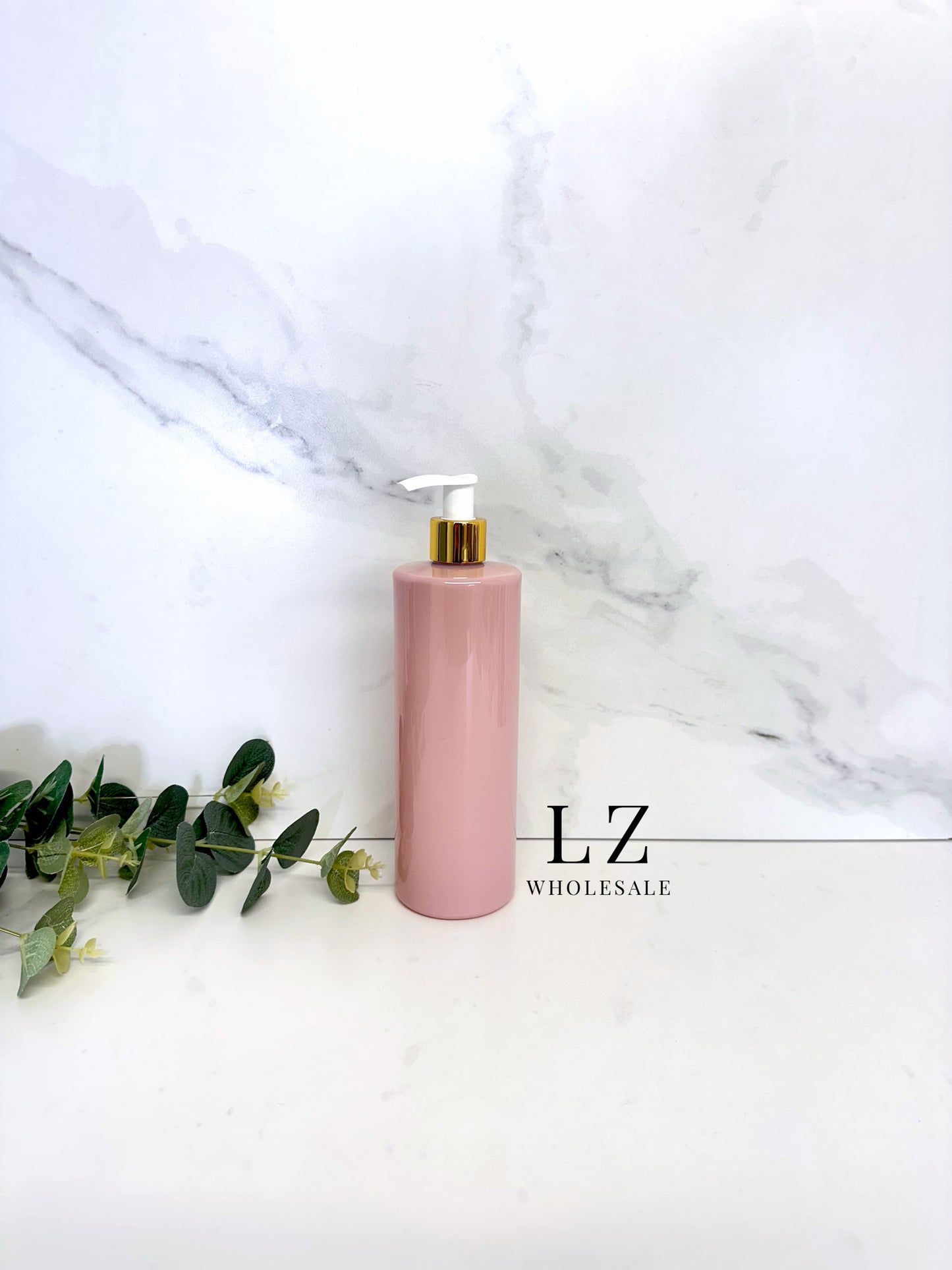 Pink Tubular 500ml Bottle With Pump
