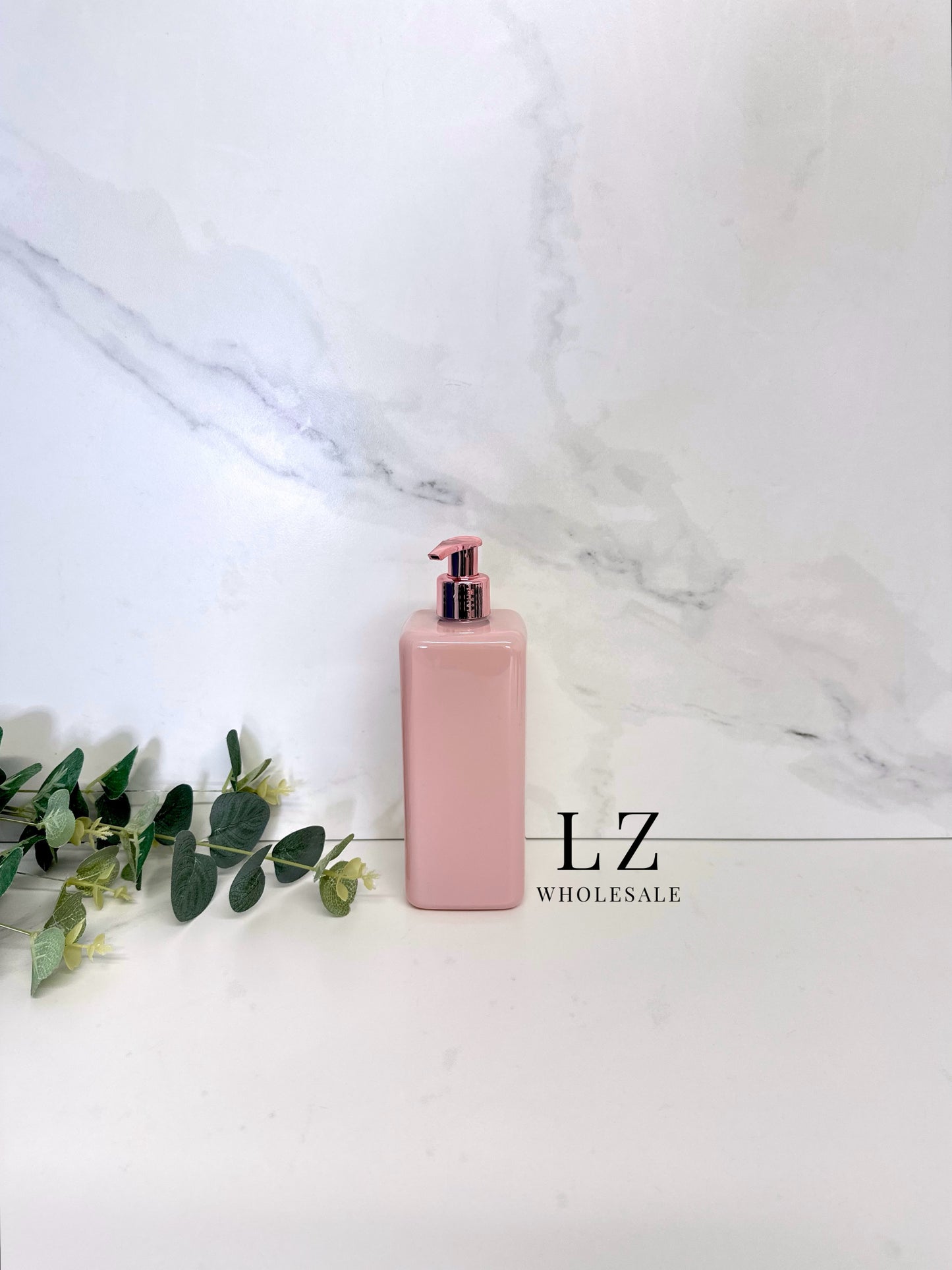 Pink Square 500ml Bottle With Pump