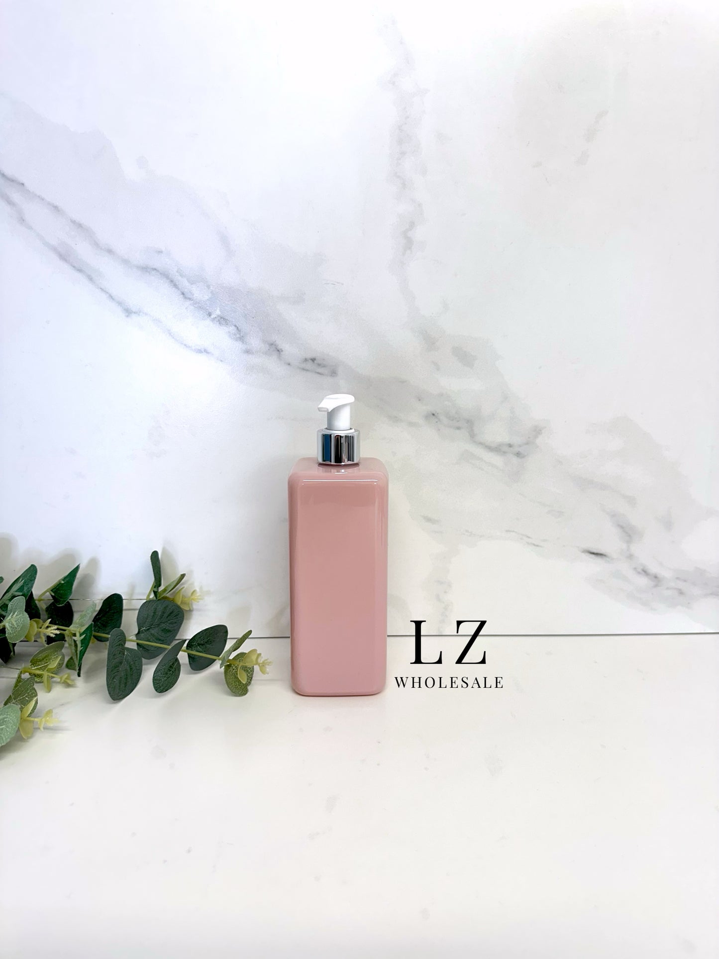 Pink Square 500ml Bottle With Pump