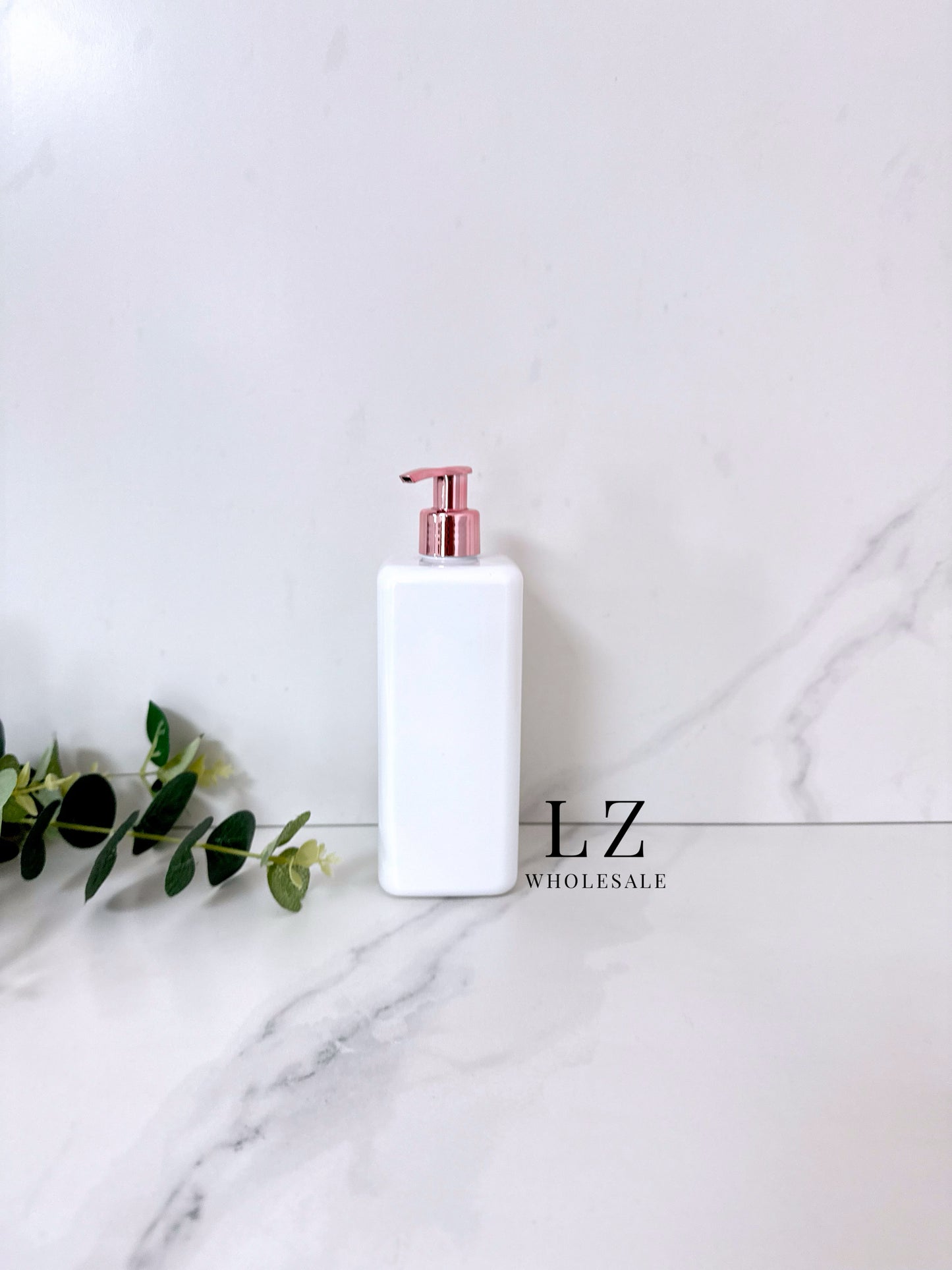 White Square 500ml Bottle With Pump