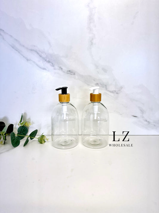 Clear Bell 500ml Bottle With Bamboo Pump