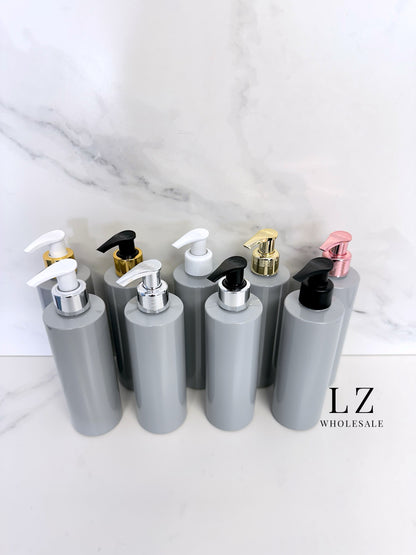 Grey Tubular 250ml Bottle With Pump