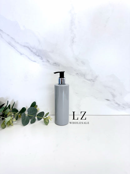 Grey Tubular 250ml Bottle With Pump