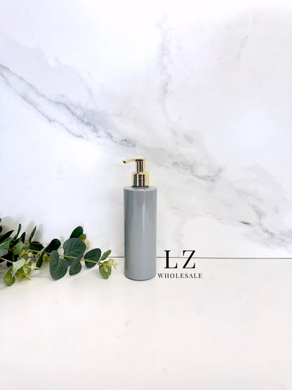 Grey Tubular 250ml Bottle With Pump