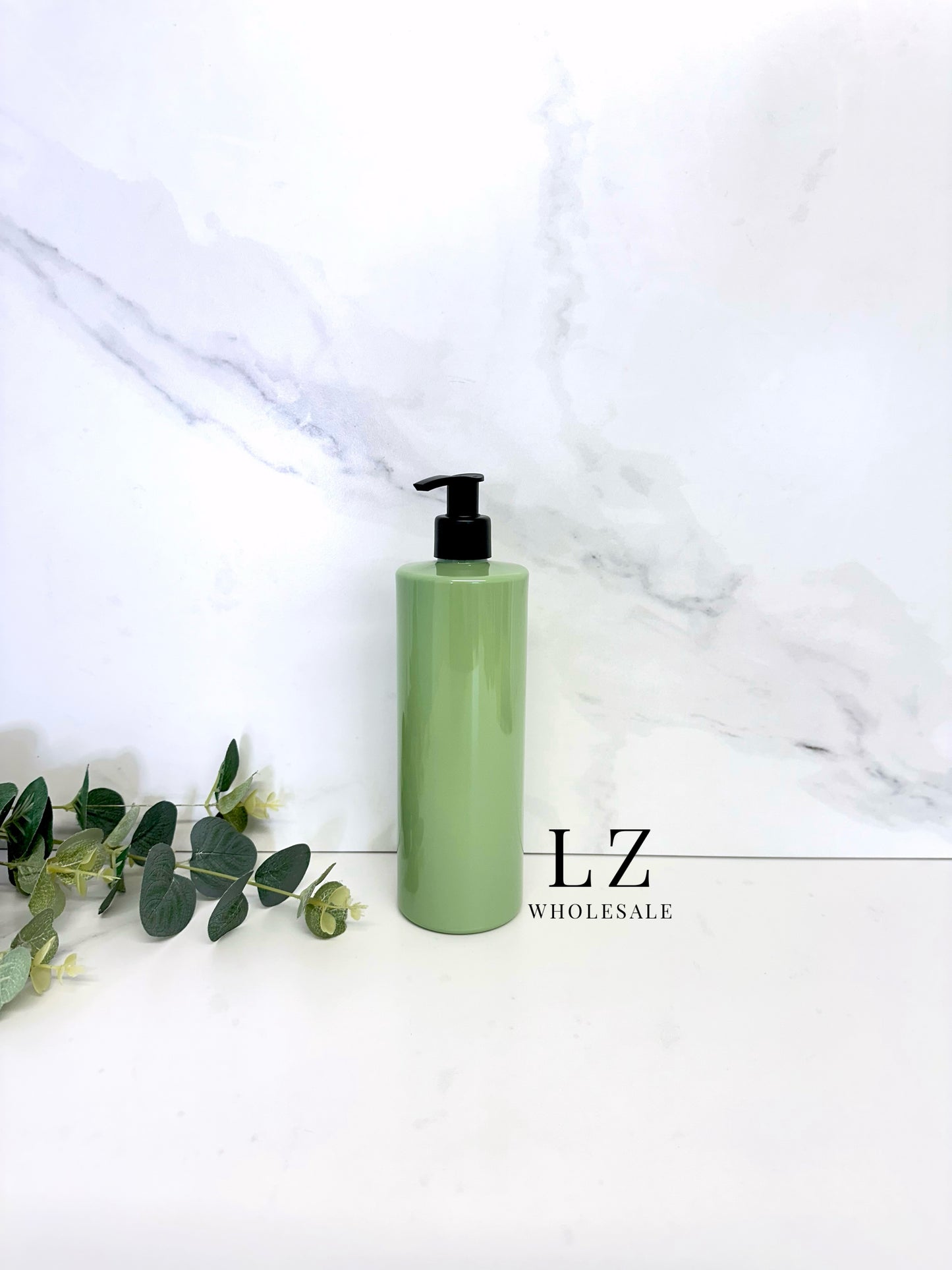 Sage Green Tubular 500ml Bottle With Pump