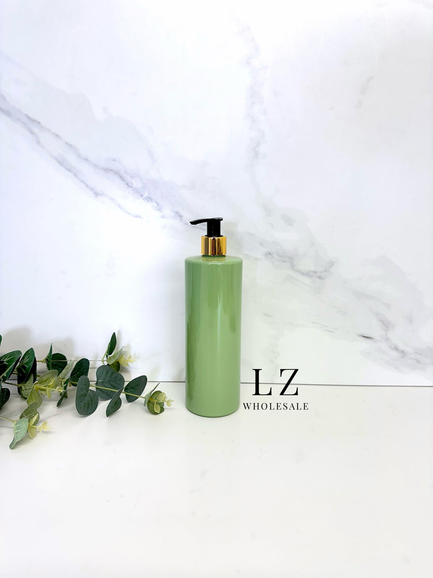 Sage Green Tubular 500ml Bottle With Pump