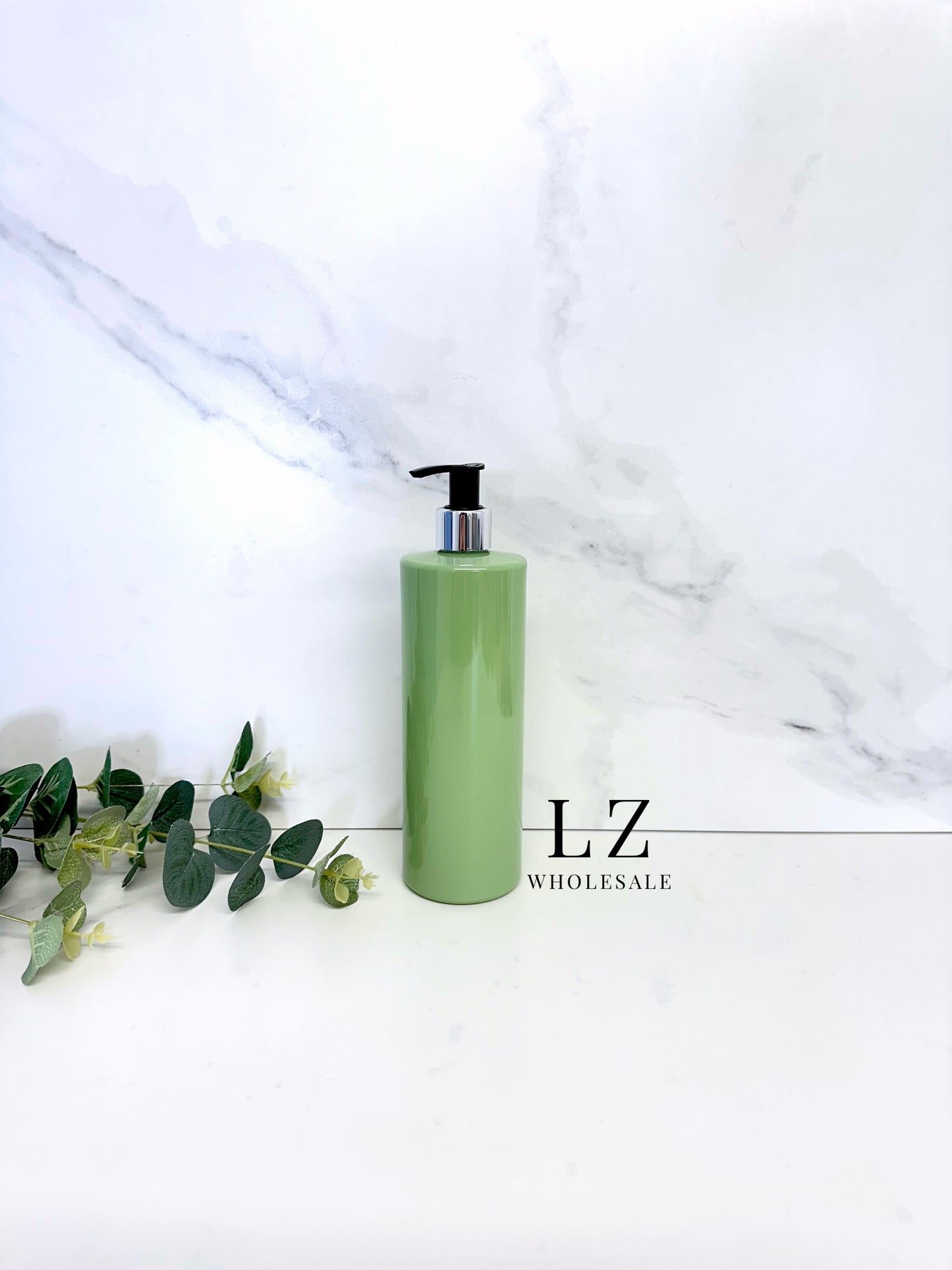 Sage Green Tubular 500ml Bottle With Pump