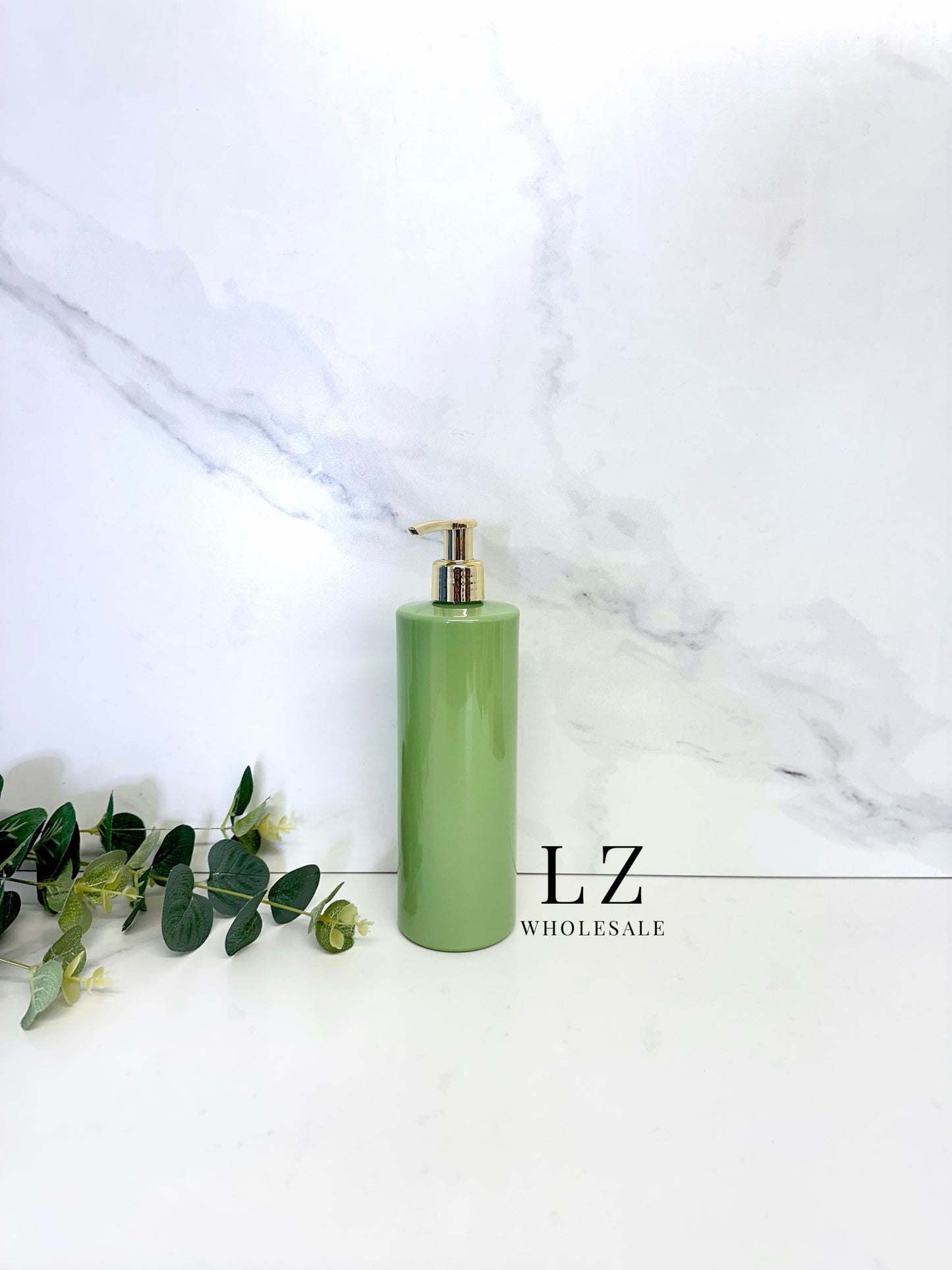 Sage Green Tubular 500ml Bottle With Pump