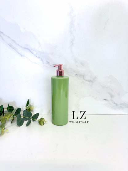 Sage Green Tubular 500ml Bottle With Pump