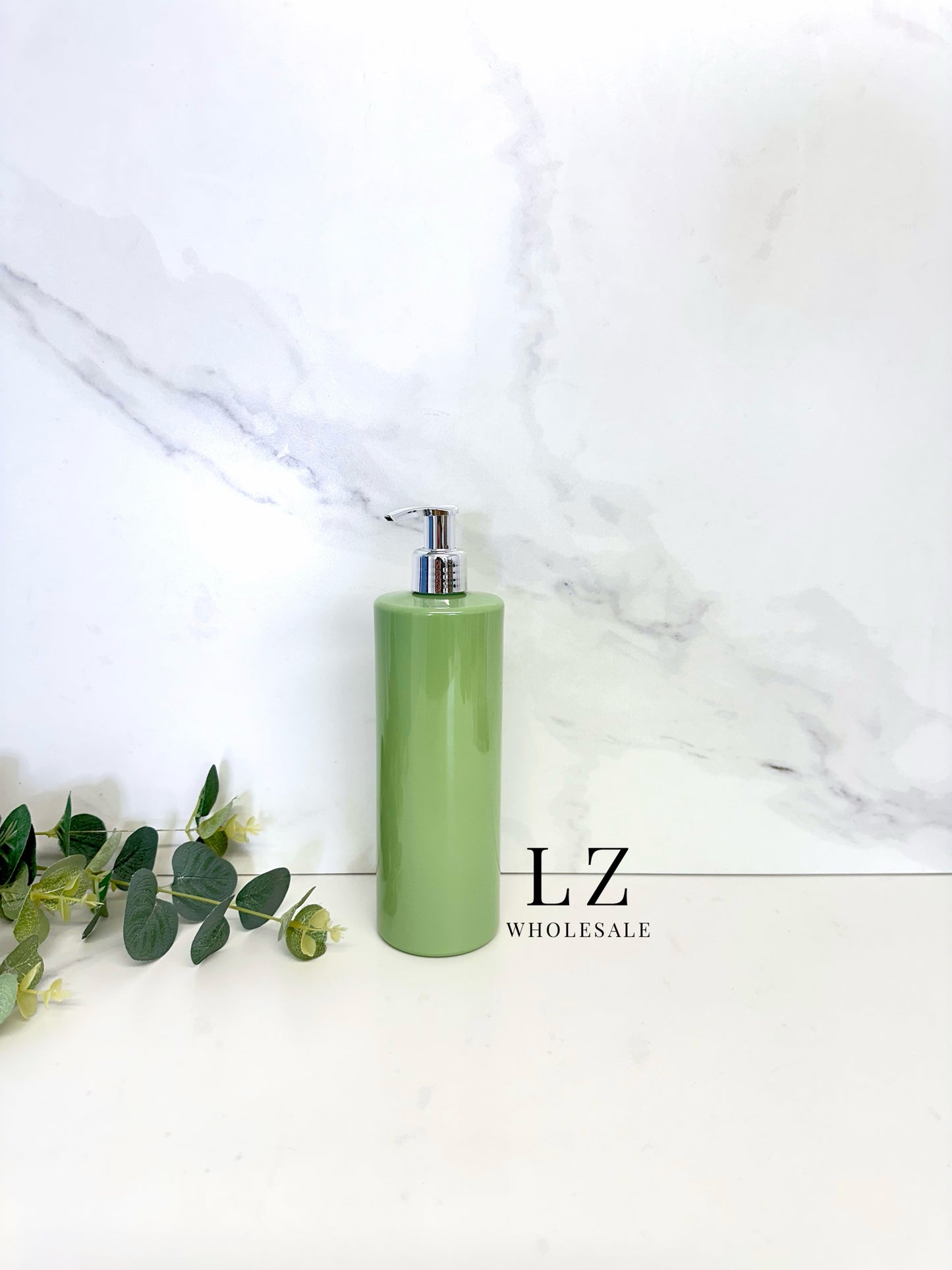 Sage Green Tubular 500ml Bottle With Pump