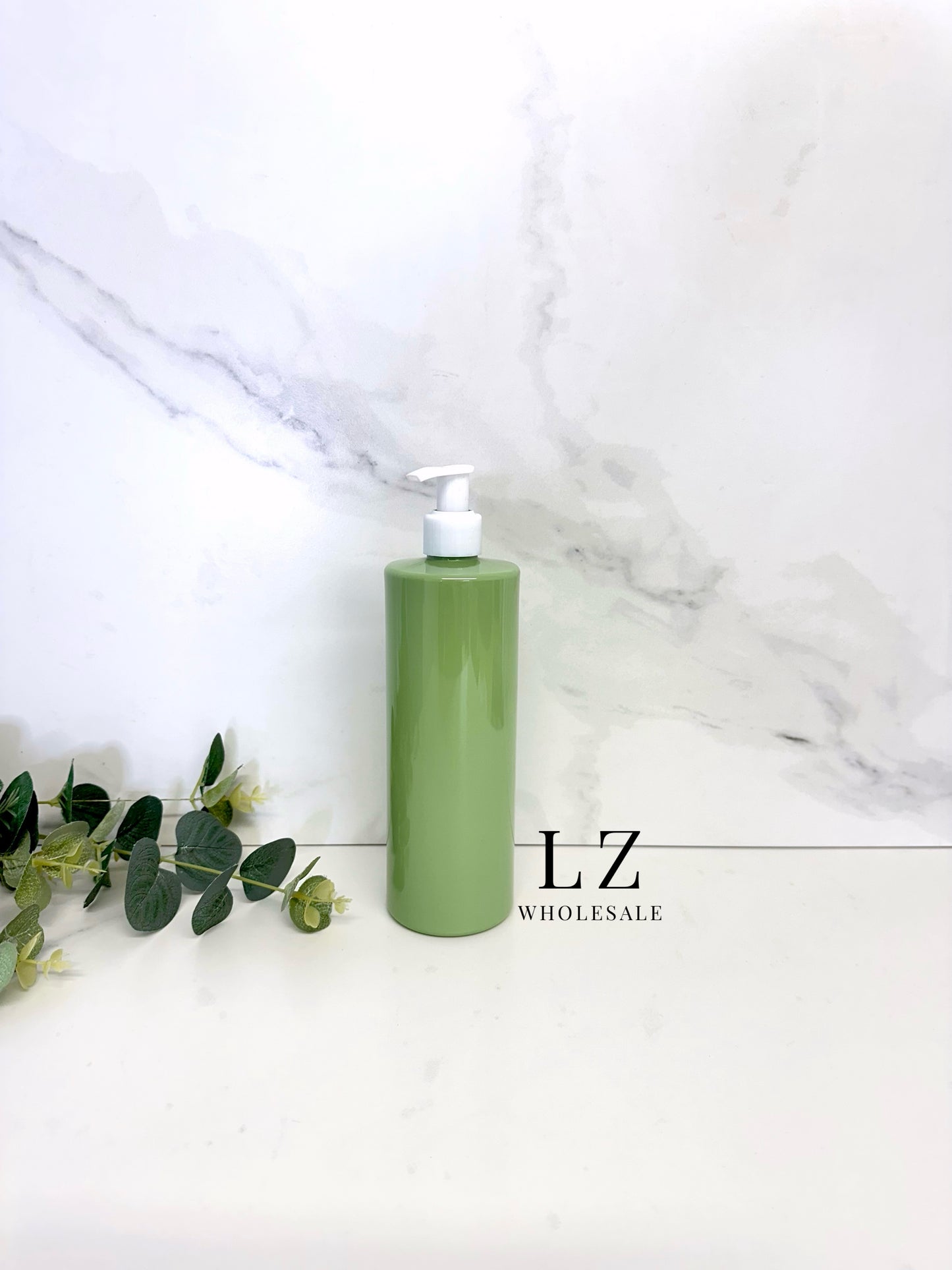 Sage Green Tubular 500ml Bottle With Pump