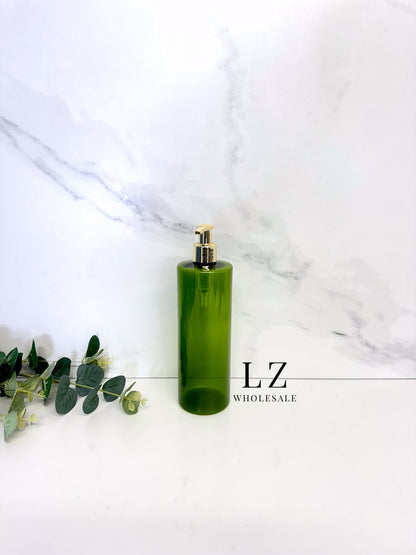 Translucent Green Tubular 500ml Bottle With Pump