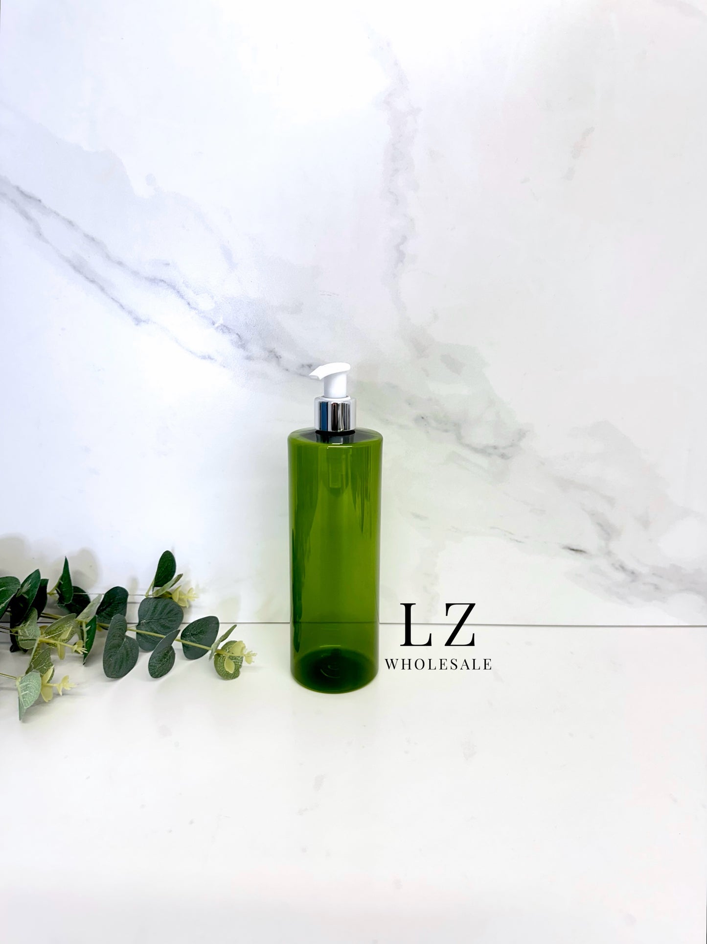 Translucent Green Tubular 500ml Bottle With Pump